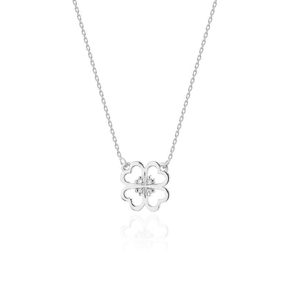 Lant Aur 14k Trifoi cu Diamante 0.02ct - Bijuteria Cleopatra