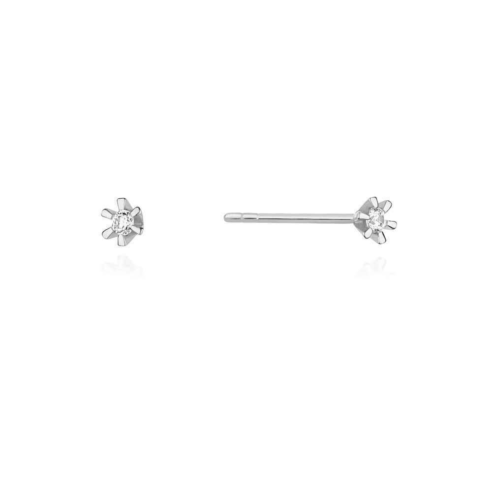 Cercei Aur 14k cu Diamant 0.04ct - Bijuteria Cleopatra