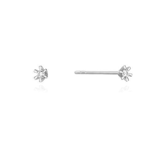 Cercei Aur 14k cu Diamant 0.04ct - Bijuteria Cleopatra