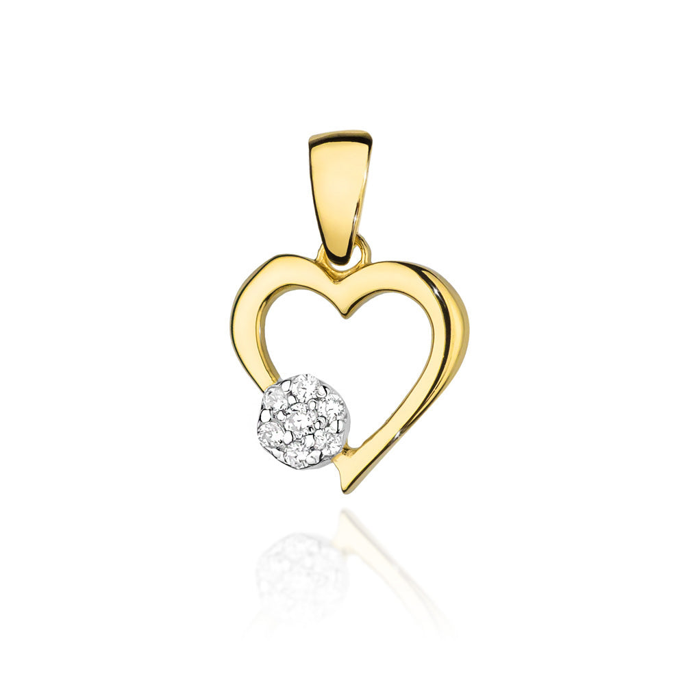 Pandantiv Inima Aur 14k cu Diamante 0.06ct