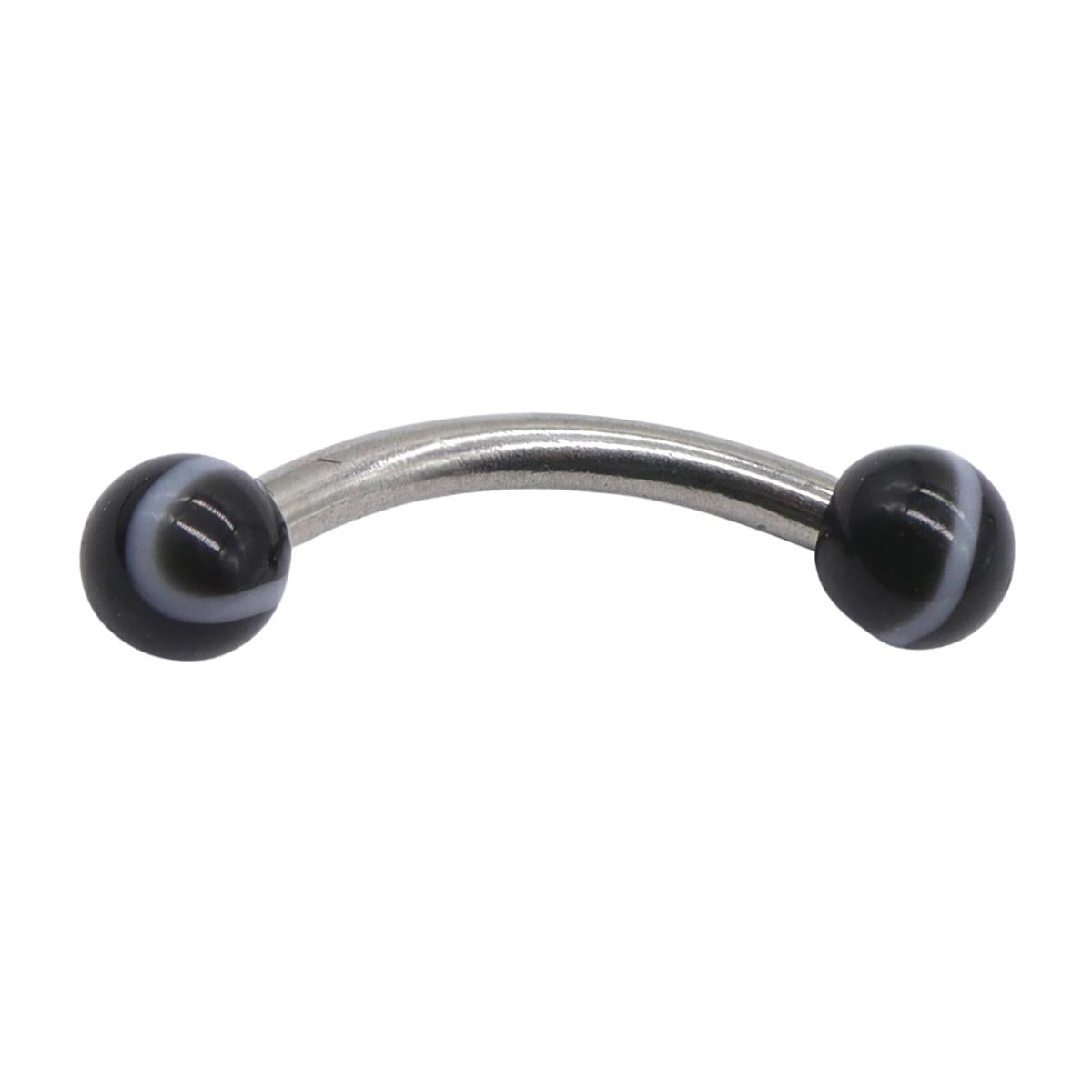 Piercing Titan cu Pietre Negre