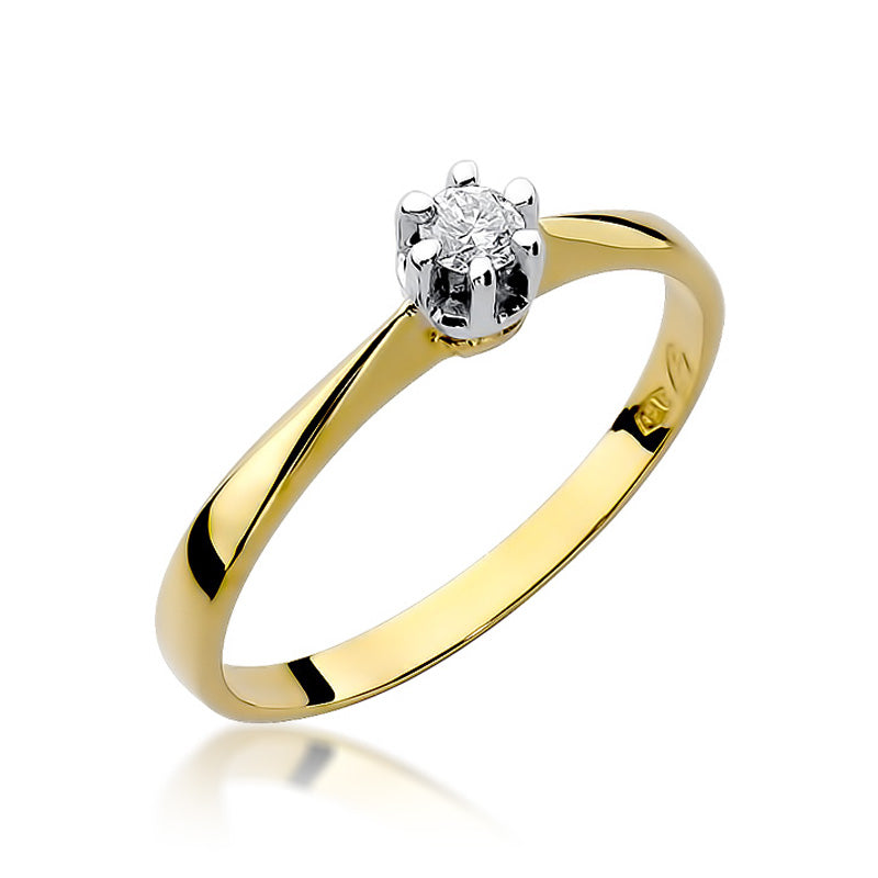 Inel de Logodna Aur 14k cu Diamant 0.10ct Solitaire