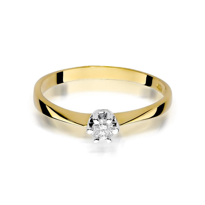 Inel de Logodna Aur 14k cu Diamant 0.10ct Solitaire