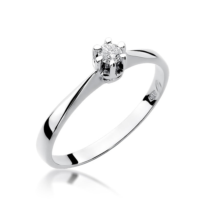 Inel de Logodna Aur 14k cu Diamant 0.10ct Solitaire - Bijuteria Cleopatra