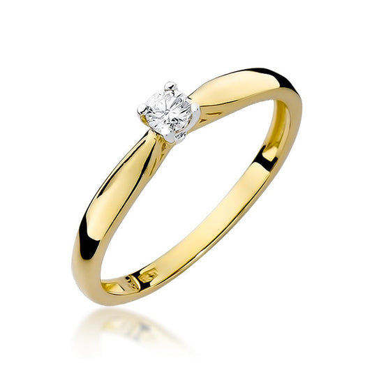 Inel de Logodna Aur 14k Solitaire cu Diamant 0.10ct