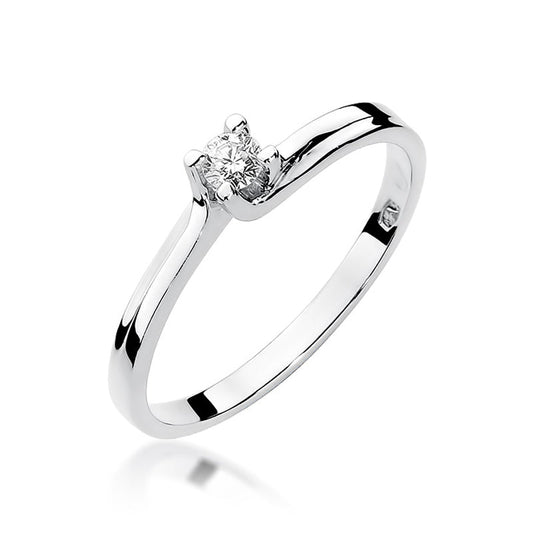 Inel de Logodna Aur 14k Alb cu Diamante 0.08ct