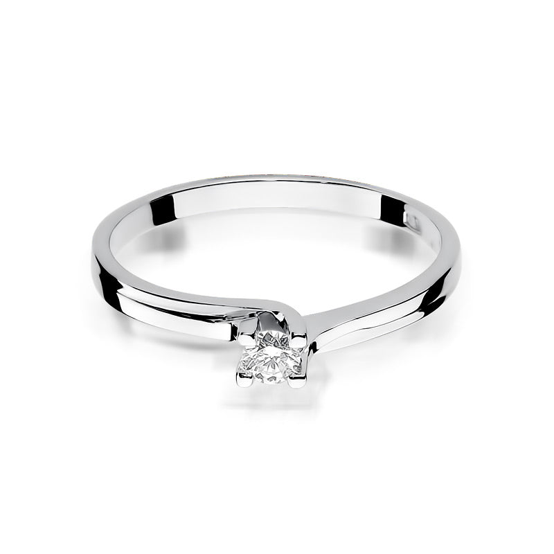 Inel de Logodna Aur 14k Alb cu Diamante 0.08ct