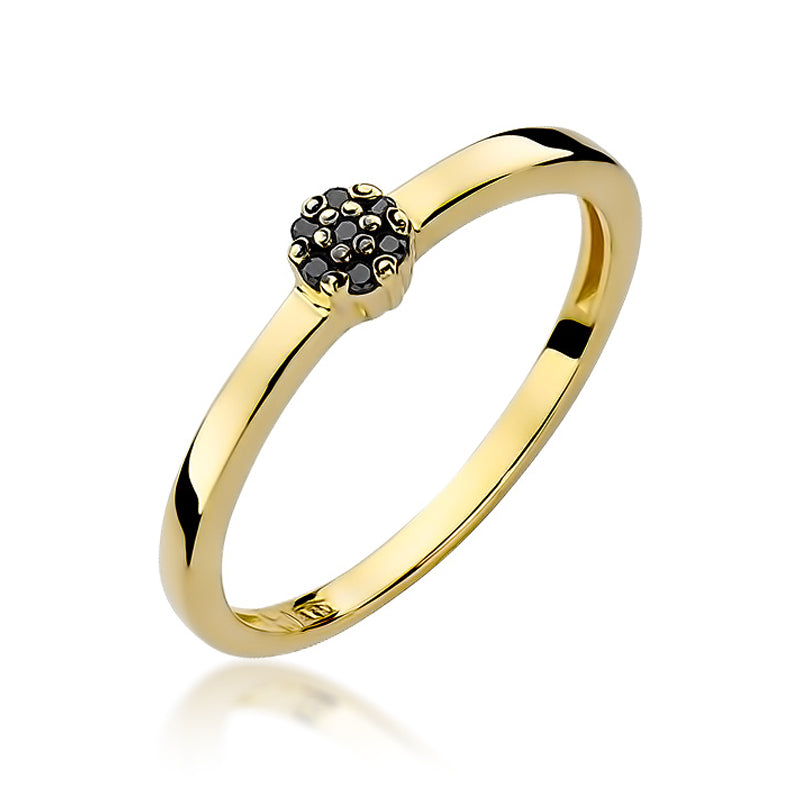 Inel de Logodna Aur 14k cu Diamante Negre 0.04ct