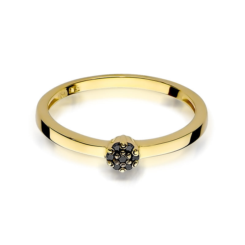 Inel de Logodna Aur 14k cu Diamante Negre 0.04ct